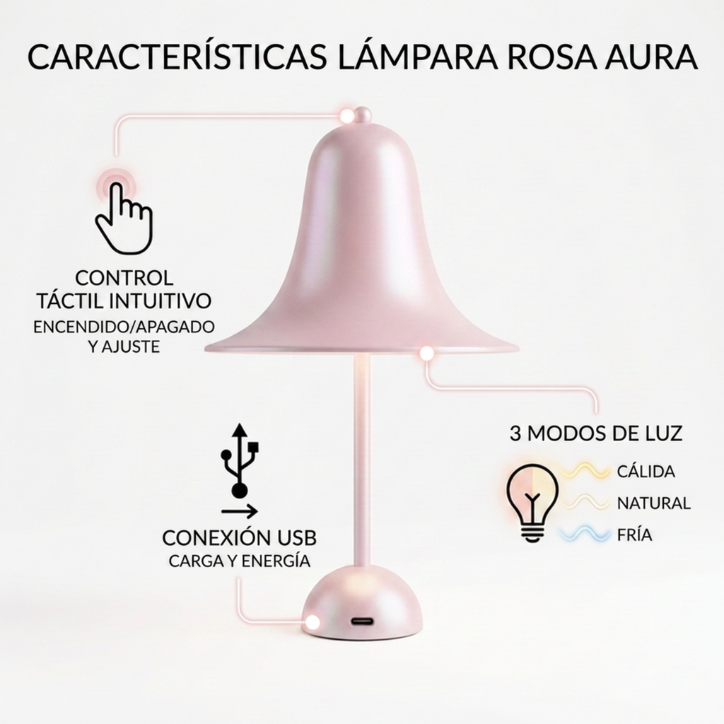 Lámpara de Mesa Bellora para Mesita de Noche y Salón | LUSHINE